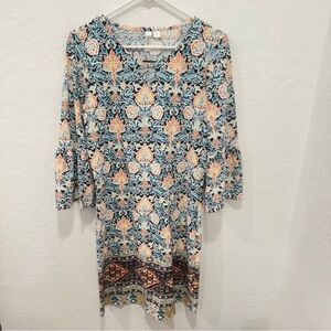 Tacera Dress Womens Medium Paisley Floral Colorful Spring Summer NWT